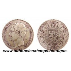  5 FRANCS ARGENT LEOPOLD 1er TETE NUE 1848