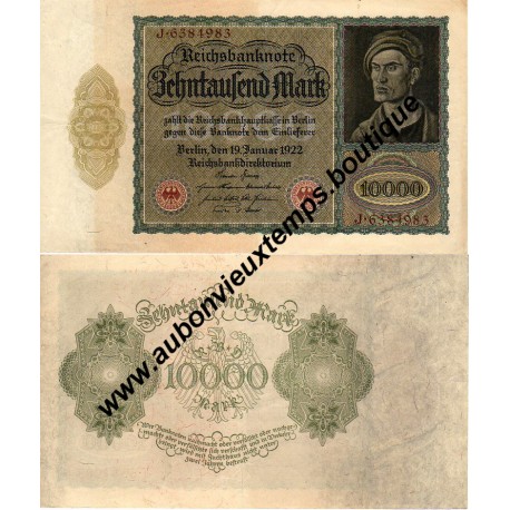 10 000 MARK 1922 - REICHSBANKNOTE - ALLEMAGNE