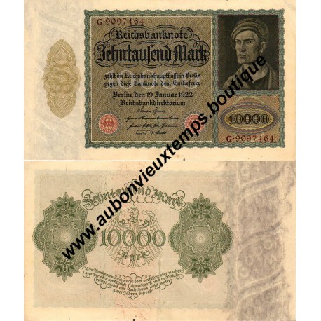 10 000 MARK 1922 - REICHSBANKNOTE - ALLEMAGNE