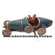 JOUET VOITURE TYPE BUGATTI 35 MECANIQUE EN TOLE A CLEF BALLON CORD