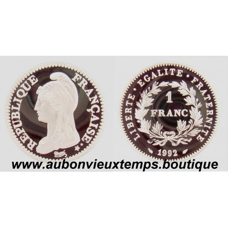 PIEFORT ARGENT 1 FRANC REPUBLIQUE - 1992 BE