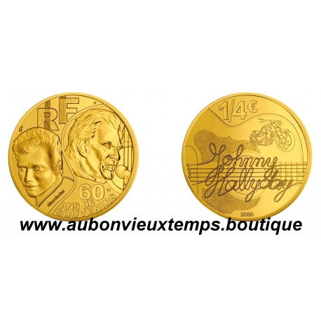 1/4 EURO MONNAIE DE PARIS 2020 - JOHNNY HALLYDAY - 60 ANS DE SOUVENIRS