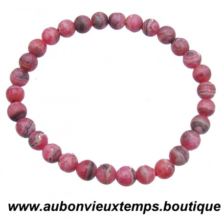 BRACELET NEUF en PERLES de 9 mm en RHODOCROSITE