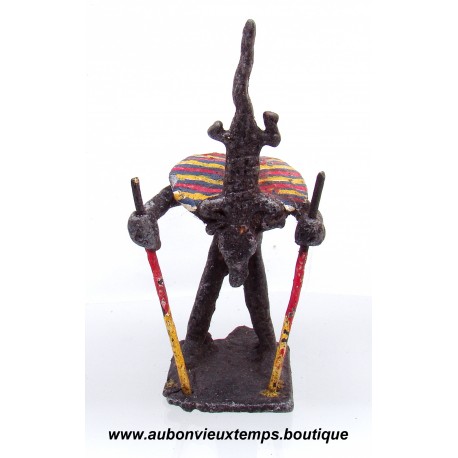 FIGURINE AFRICAINE ANCIENNE – ARTISANAT du GHANA - BRONZE