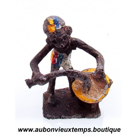 FIGURINE AFRICAINE ANCIENNE – ARTISANAT du GHANA - BRONZE