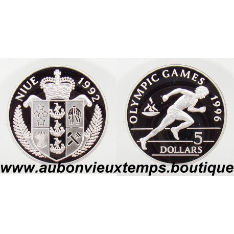 5 DOLLARS ARGENT BE - OLYMPIC GAMES 1996 - 1992 NIUE