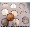 LOT DE 10 MONNAIES ARGENT 5 FRANCS SEMEUSE