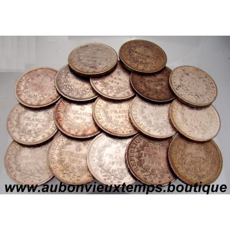 LOT DE 17 MONNAIES ARGENT 5 FRANCS HERCULE