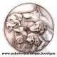 MEDAILLE BRONZE PLAQUE ARGENT CHIENS