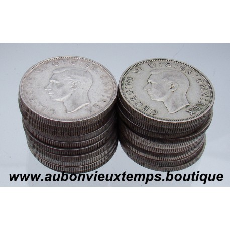 LOT DE 20 MONNAIES ARGENT FLORIN ou 2 SHILLINGS GEORGES VI