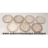 LOT DE 7 MONNAIES ARGENT 1 FRANC LEOPOLD II 