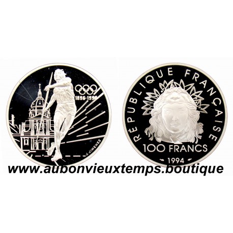 100 FRANCS ARGENT BE 900/1000 1994 LE LANCEUR DE JAVELOT