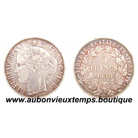 5 FRANCS ARGENT 1850 A CERES 