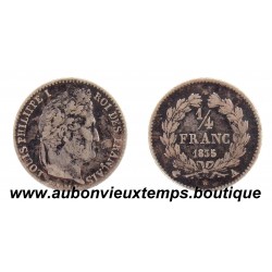 1/4 FRANC ARGENT 1835 A LOUIS PHILIPPE 1er