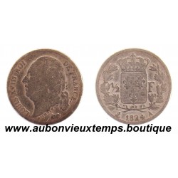 1/2 FRANC ARGENT 1824 A LOUIS XVIII