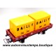 JOUEF HO 1/87 WAGON PLAT A 2 ESSIEUX - 2 CONTAINERS BAILLY N° 6450B