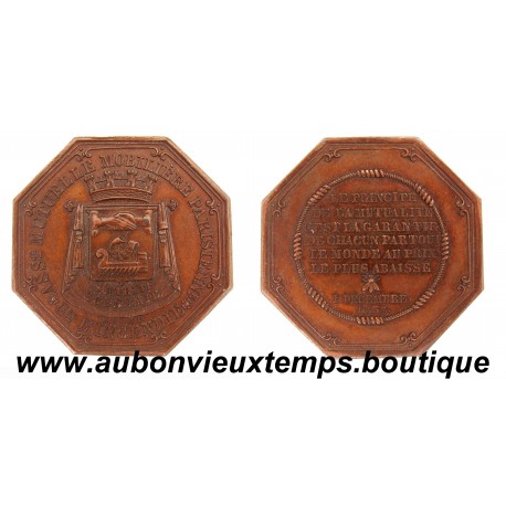 JETON BRONZE 1837 ASSURANCE MUTUELLE MOBILIERE PARISIENNE