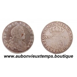 XX SOLS de FRANCE – NAVARRE ( Argent 917 ‰ ) LOUIS XV 1719 A ( 1/6 ECU )