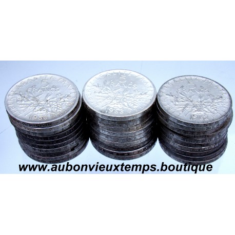 LOT 30 x 5 FRANCS ARGENT SEMEUSE