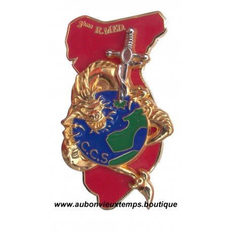 INSIGNE EMAIL - INSIGNE 3° Régiment Médical, C.C.L, dragon, carte Indochine Viet Nam, A.