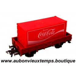 FLEISCHMANN 1/87 HO WAGON DB 461024 X 05 PLAT avec RIDELLES BASSES et CONTAINER COCA COLA