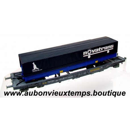 ROCO 1/87 HO REF : 44311A WAGON PLAT TRANSPORT ROUTIER - NOVATRANS