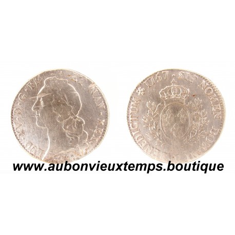 ECU au BANDEAU ARGENT 1757 L LOUIS XV 