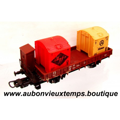 LIMA HO 1/87 Réf : 2861 WAGON PLAT A 2 ESSIEUX - 2 CONTAINERS AGFA et MERCEDES - FS P0 660513