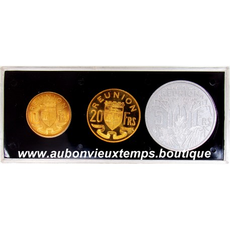 ESSAIS COFFRET 5 - 10 et 20 FRANCS 1955 REUNION