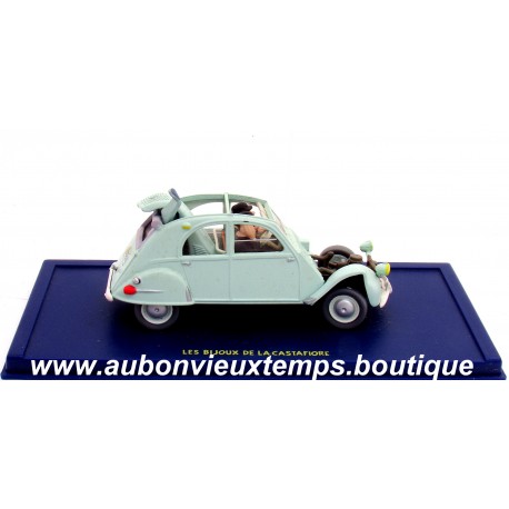 TINTIN EN VOITURE CITROEN 2 CV EMBOUTIE