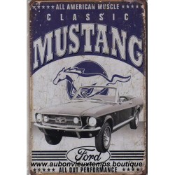 PLAQUE METAL CLASSIC MUSTANG - FORD