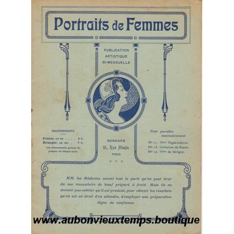 PORTRAITS de FEMMES N° 16 - MADAME de LAMBALLE - OCTOBRE 1910