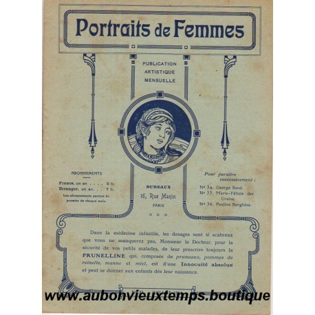 PORTRAITS de FEMMES N° 33 - LUCILLE DESMOULINS - JUILLET 1911