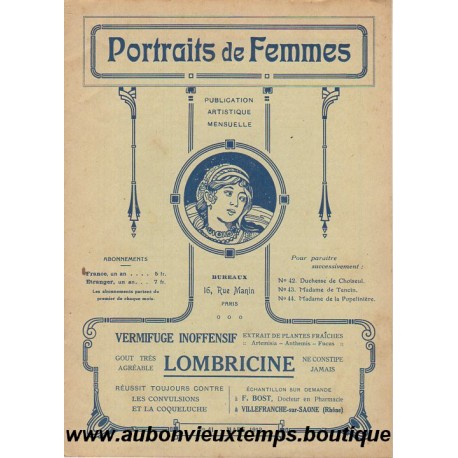 PORTRAITS de FEMMES N° 41 - MARIE ANTOINETTE - MARS 1912