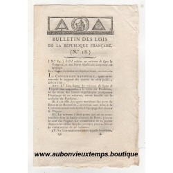 BULLETIN DES LOIS DE LA REPUBLIQUE FRANCAISE N° 18