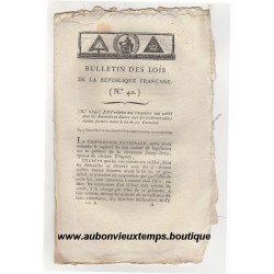 BULLETIN DES LOIS DE LA REPUBLIQUE FRANCAISE N° 40