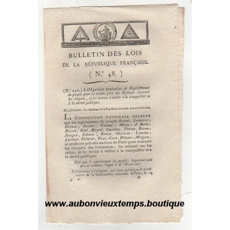 BULLETIN DES LOIS DE LA REPUBLIQUE FRANCAISE N° 48