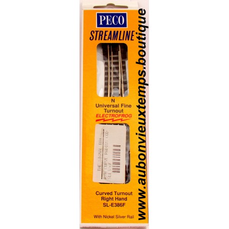 PECO STREAMLINE AIGUILLAGE DROIT COURBE SL-E386F MOTORISABLE 15° pour TRAINS Ech. : N 1/160