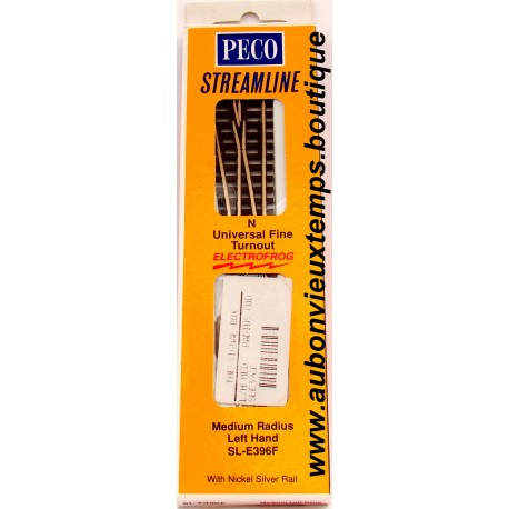 PECO STREAMLINE AIGUILLAGE GAUCHE SL-E396F MOTORISABLE 15° pour TRAINS Ech. : N 1/160