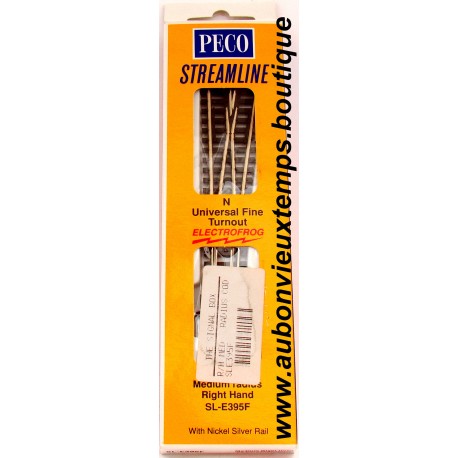 PECO STREAMLINE AIGUILLAGE DROIT SL-E395F MOTORISABLE 15° pour TRAINS Ech. : N 1/160