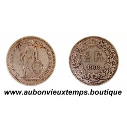 2 FRANCS Argent 835‰ 1908 B BERNE - SUISSE