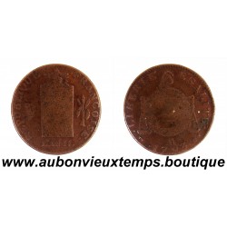 2 SOLS Bronze dit aux BALANCES ou à la TABLE de LOI 1793 AA An II 