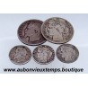 LOT 2 MONNAIES de 2 FRANCS et de 3 MONNAIES de 50 CENTIMES Argent 835 ‰ 