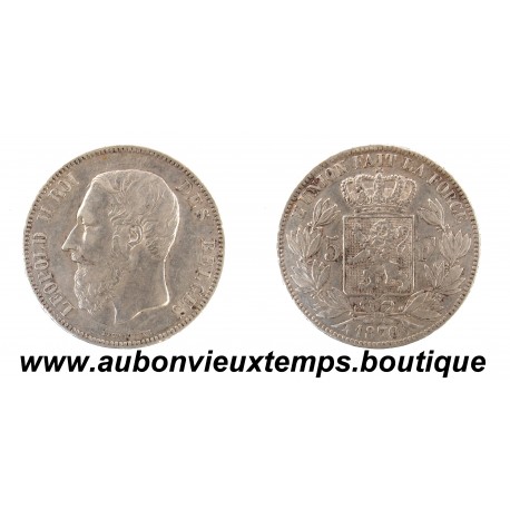 5 FRANCS Argent 900 ‰ 1870 LEOPOLD II - BELGIQUE