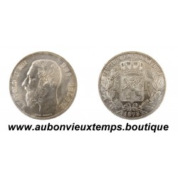 5 FRANCS Argent 900 ‰ 1873 LEOPOLD II - BELGIQUE