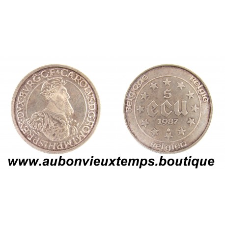 5 ECU Argent 833 ‰ 1987 CHARLES QUINT - BELGIQUE