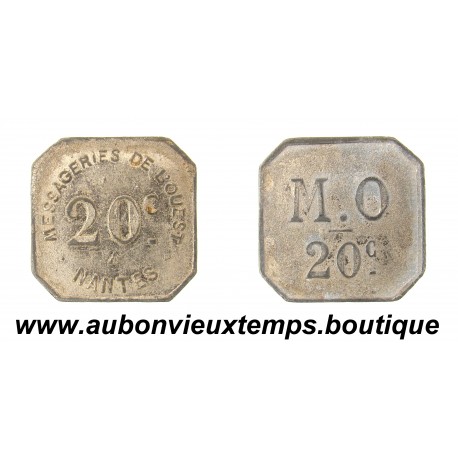 20 CENTIMES Zinc nickelé ND MESSAGERIES de l'OUEST - NANTES