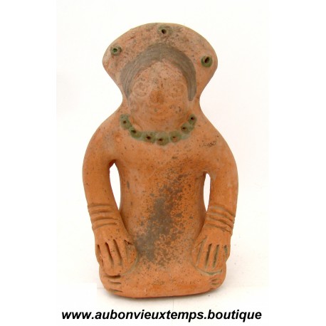 FIGURINE AZTEQUE STYLE PRECOLOMBIEN en TERRE CUITE