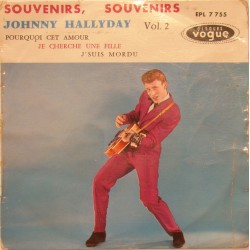 45T SOUVENIRS SOUVENIRS - VOGUE EPL 7755 - JUIN 1960 - JOHNNY HALLYDAY