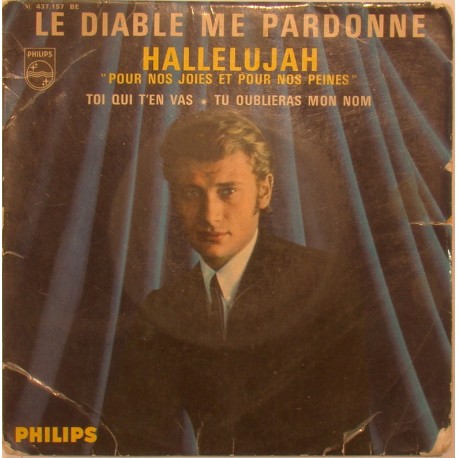 45T LE DIABLE ME PARDONNE - PHILIPS 437 157 - JANVIER 1966 - JOHNNY HALLYDAY